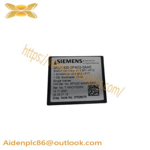 Siemens 6AU1400-2PA02-0AA0 Flash Card, High-Speed Data Storage for Industrial Automation